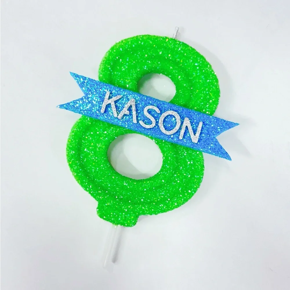 New! Personalized Name Candle Number Customized Birthday Candle Cake Topper Gift